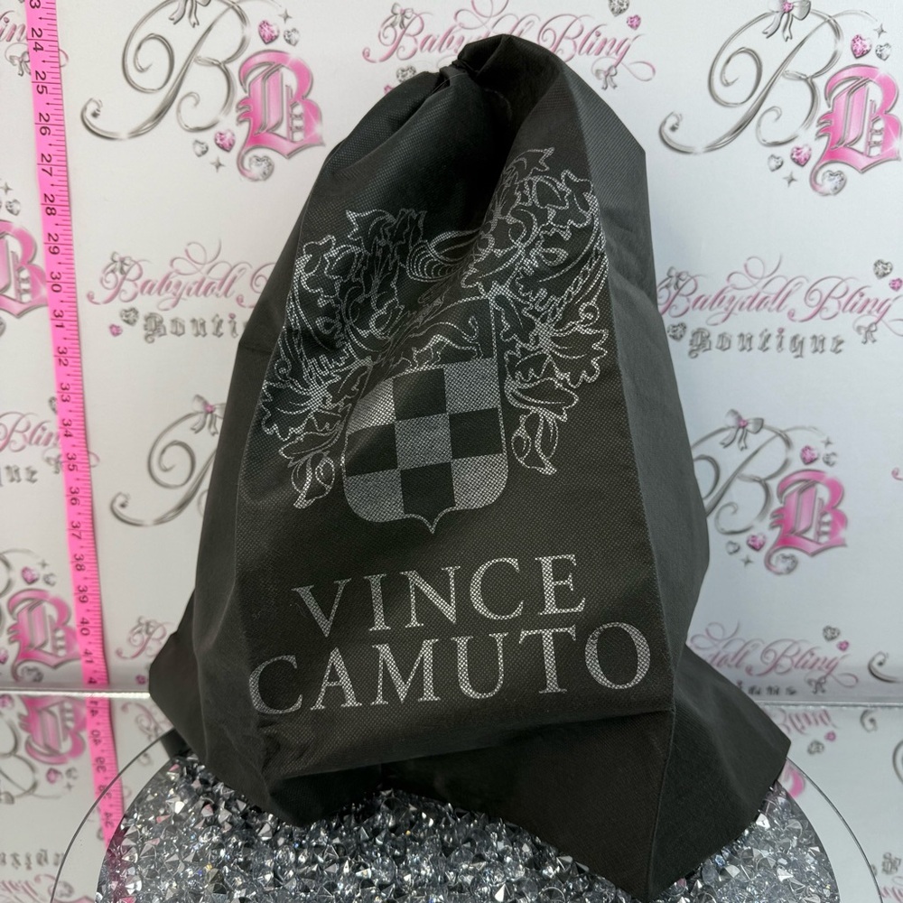 Vince Camuto dust bag purse bag Black Dust Bag with Silver Crest Logo